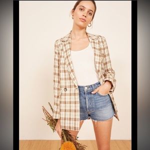 Reformation Verano Oversized Plaid Blazer XS